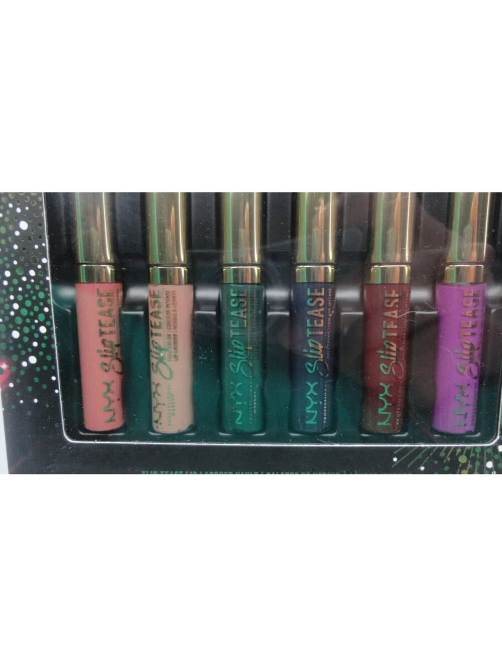 NYX Cosmetics 12 Pc Lip Lacquer Travel size Set Slip Tease Vault Love Disco Lust